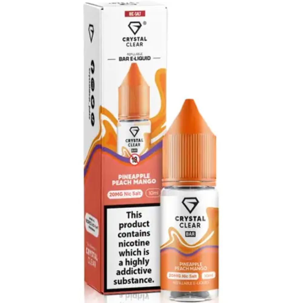  Pineapple Peach Mango / 20mg Crystal Clear Nic Salts e liquids 10ml