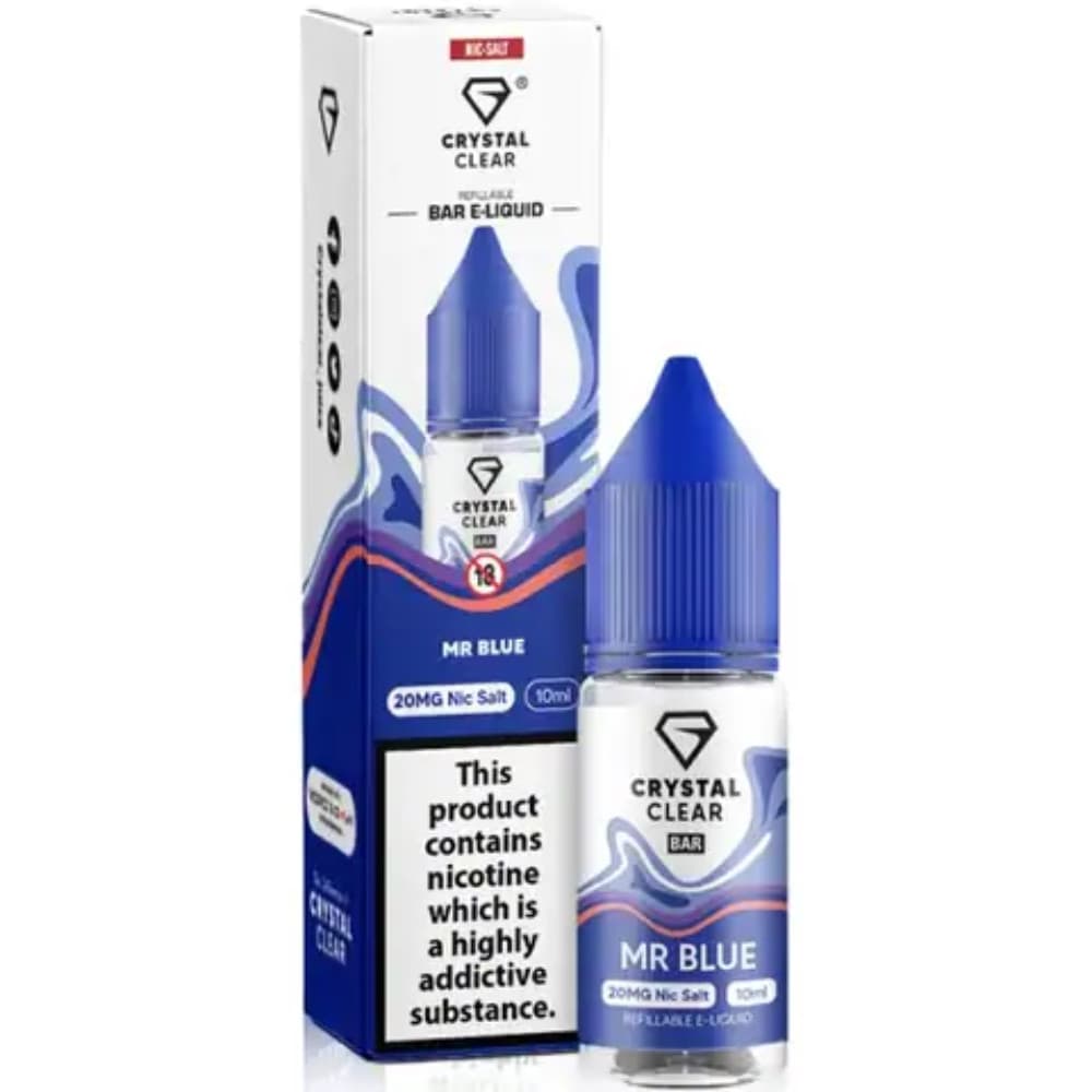  Mr Blue / 10mg Crystal Clear Nic Salts e liquids 10ml