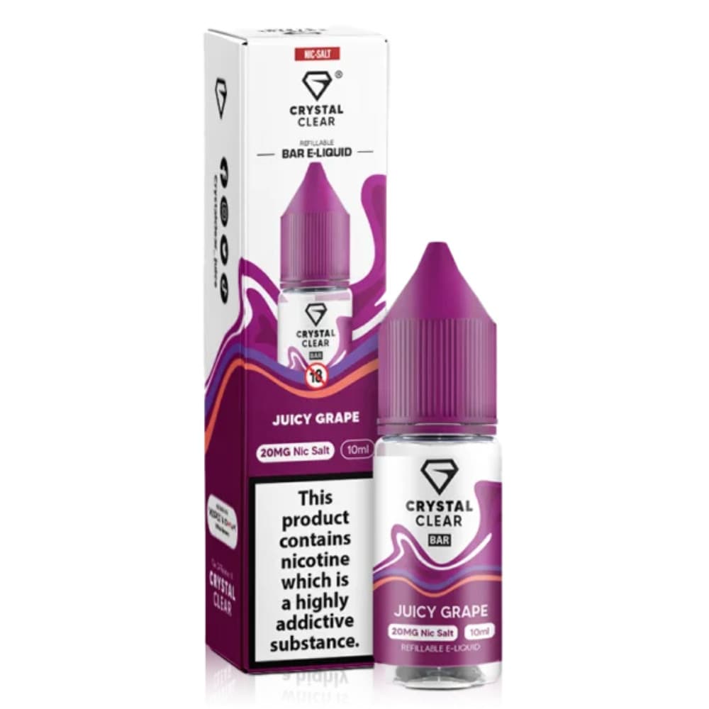  Juicy Grape / 10mg Crystal Clear Nic Salts e liquids 10ml