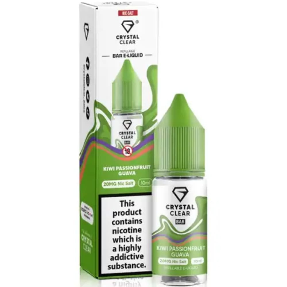  Kiwi Passionfruit Guava / 10mg Crystal Clear Nic Salts e liquids 10ml
