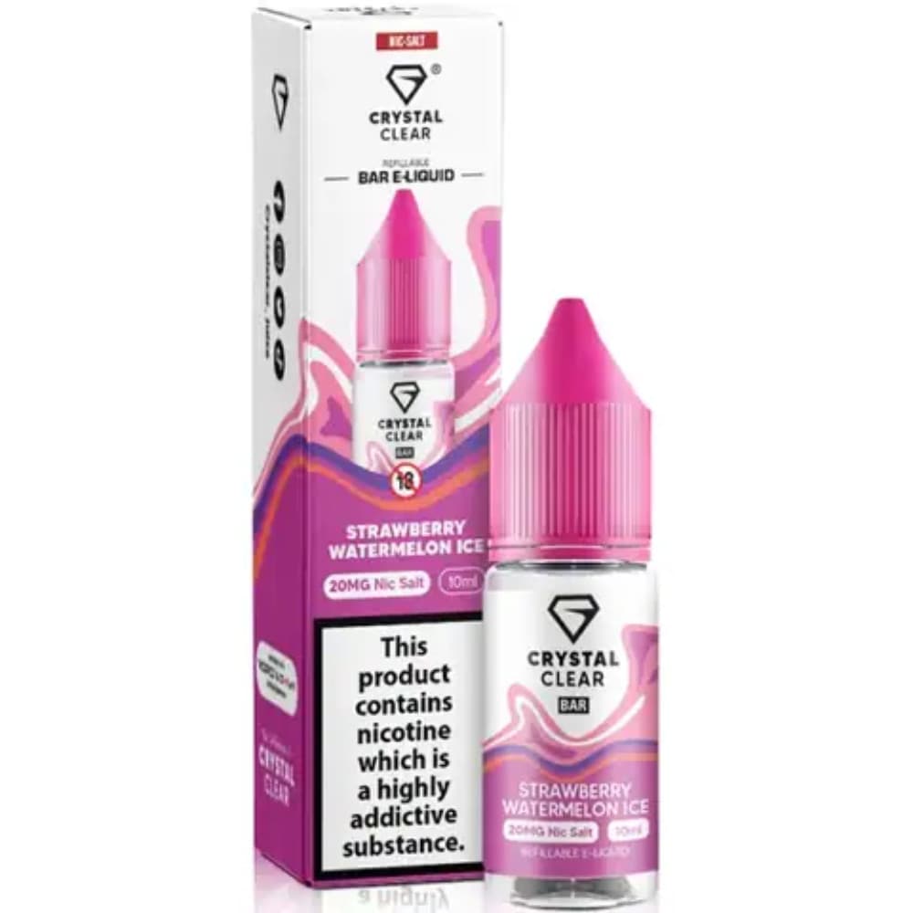  Strawberry Watermelon Ice / 10mg Crystal Clear Nic Salts e liquids 10ml