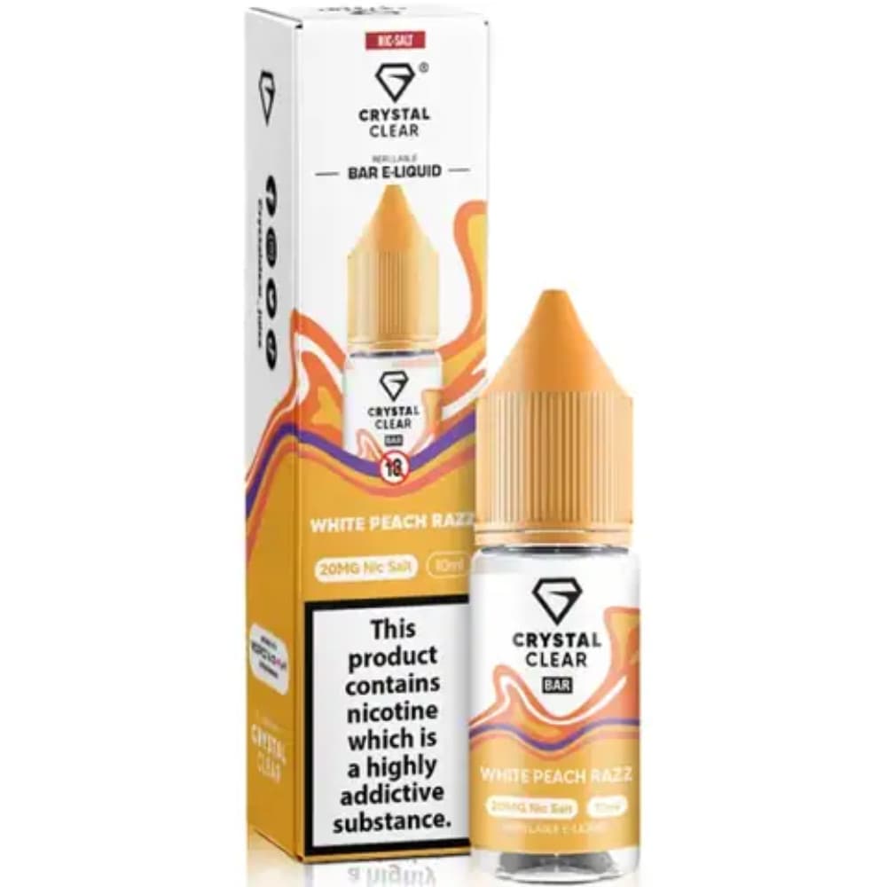  White Peach Razz / 20mg Crystal Clear Nic Salts e liquids 10ml