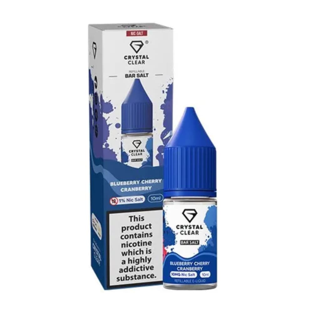  Blueberry Cherry Cranberry / 10mg Crystal Clear Nic Salts e liquids 10ml