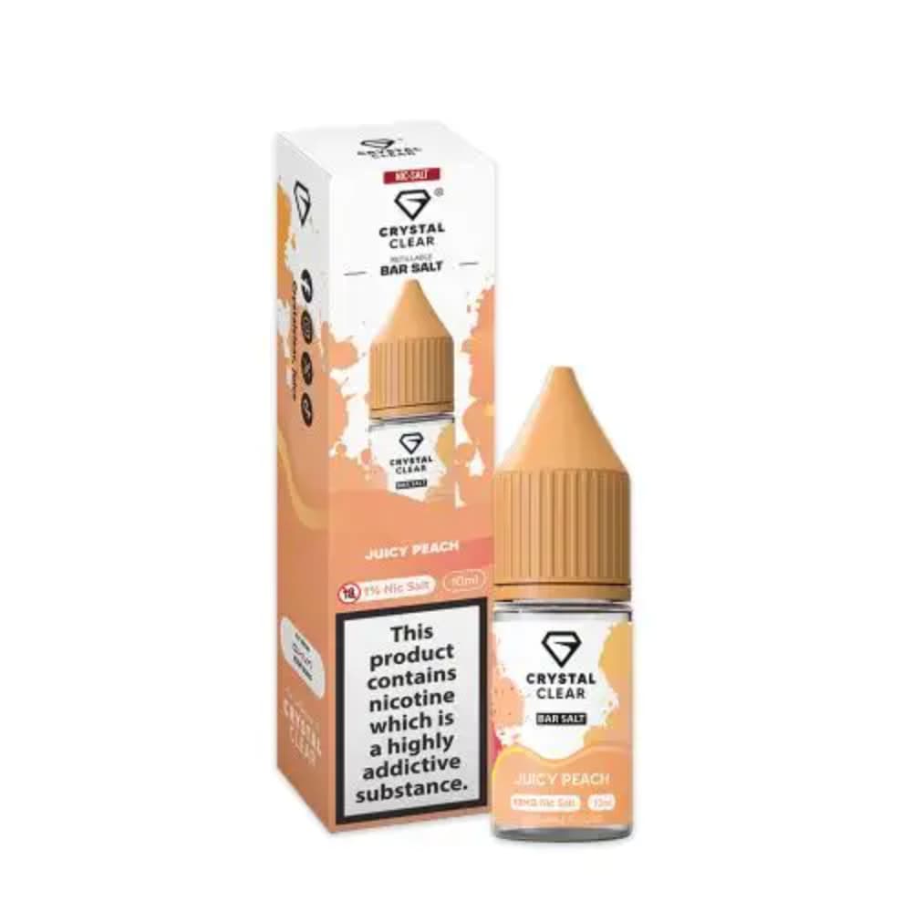  Juicy Peach / 10mg Crystal Clear Nic Salts e liquids 10ml