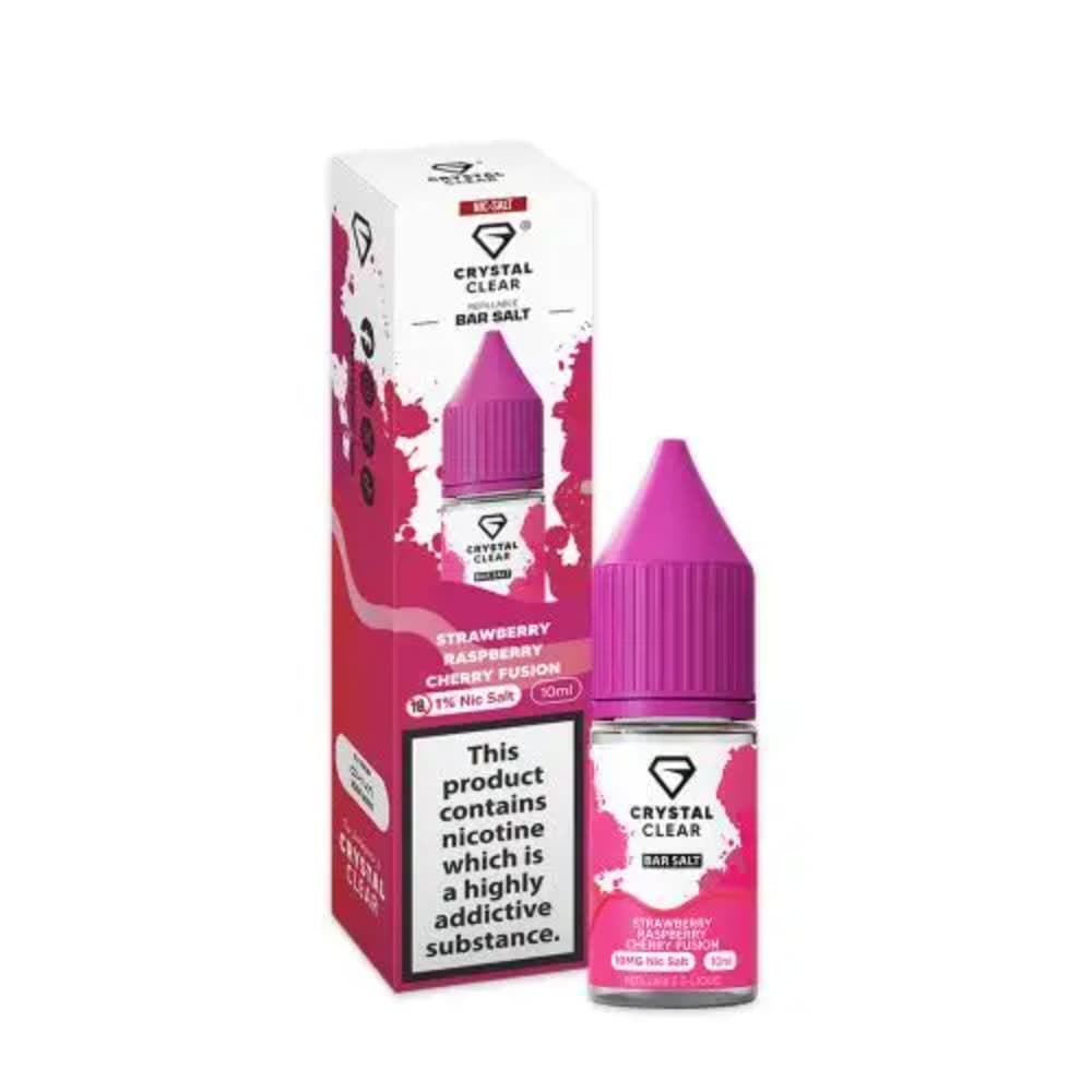  Strawberry Raspberry Cherry / 10mg Crystal Clear Nic Salts e liquids 10ml