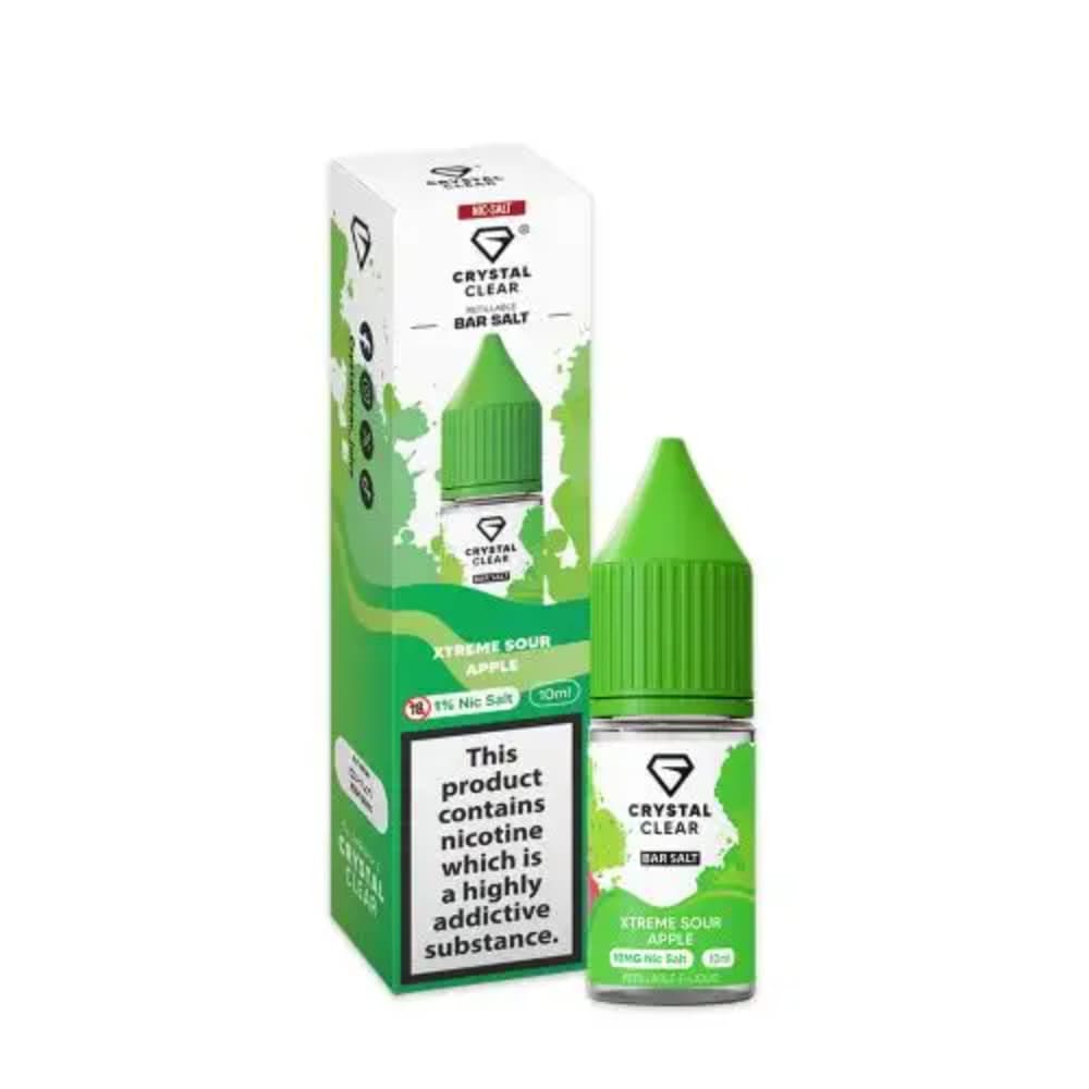  Xtreme Sour Apple / 20mg Crystal Clear Nic Salts e liquids 10ml