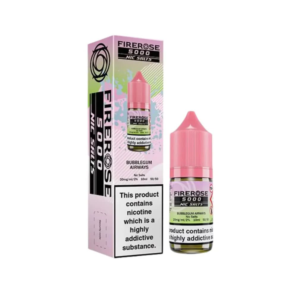  Bubblegum Airways / 20mg Firerose 5000 Nic Salts e liquids 10ml