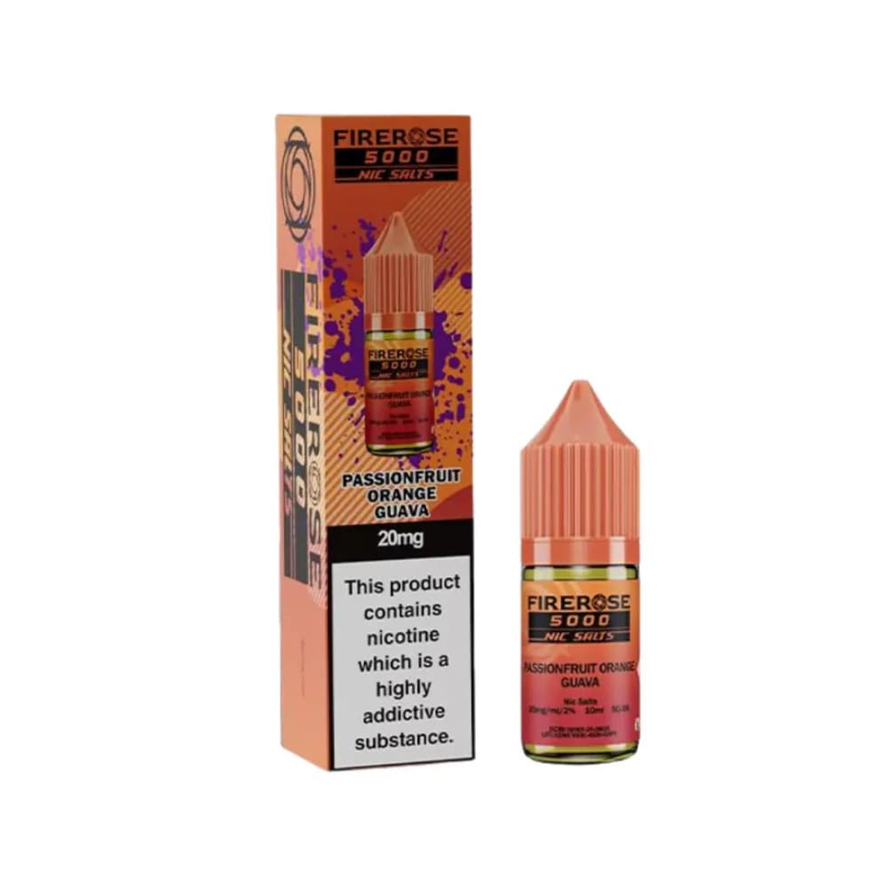  Passionfruit Orange Guava / 20mg Firerose 5000 Nic Salts e liquids 10ml