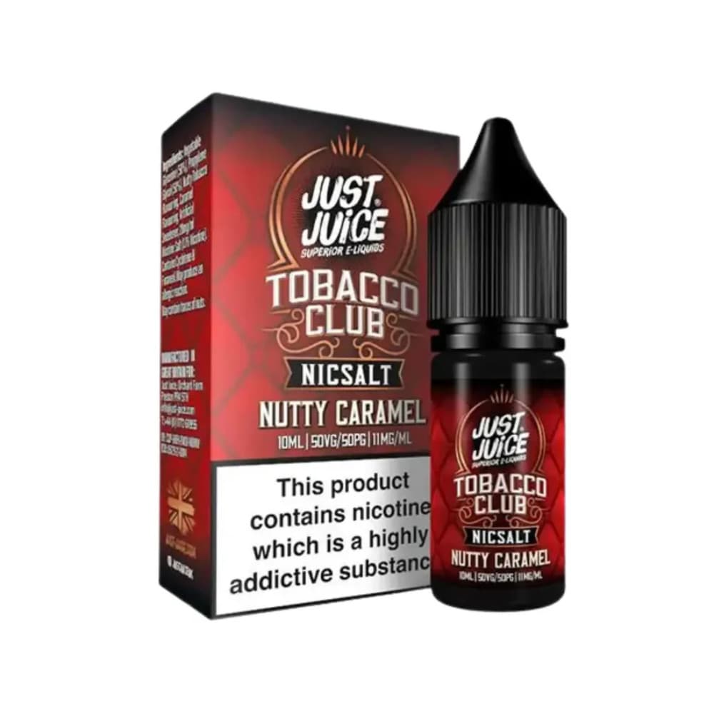  Nutty Caramel Tobacco / 10mg Just Juice Tobacco Club Nic Salts e liquids 10ml
