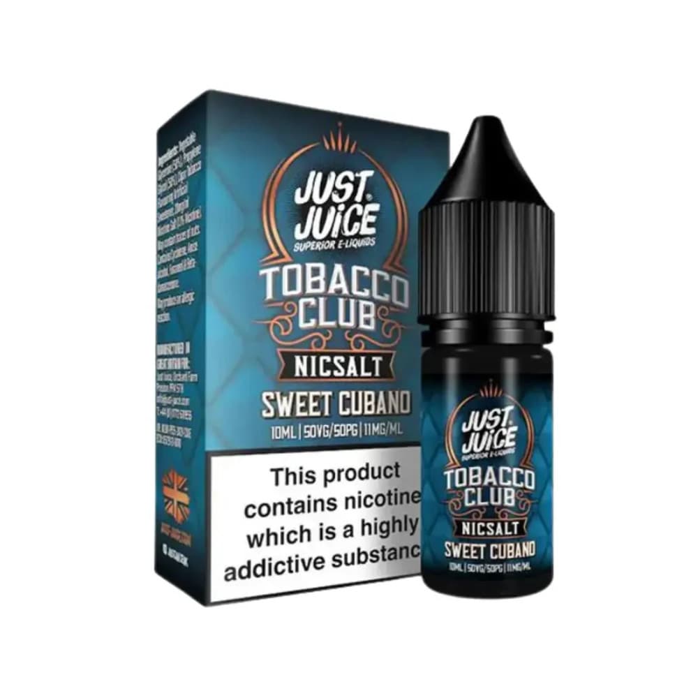  Sweet Cubano Tobacco / 10mg Just Juice Tobacco Club Nic Salts e liquids 10ml