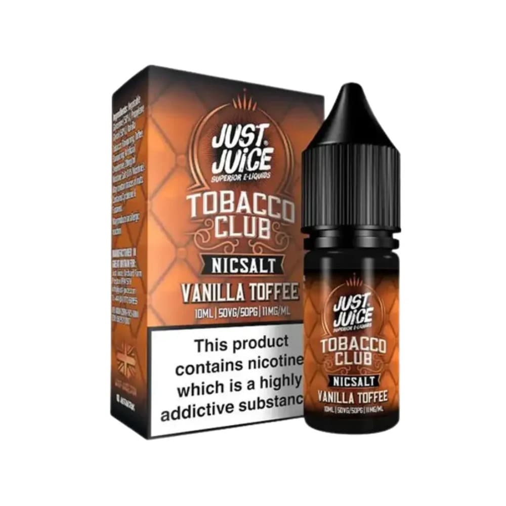  Vanilla Toffee Tobacco / 20mg Just Juice Tobacco Club Nic Salts e liquids 10ml