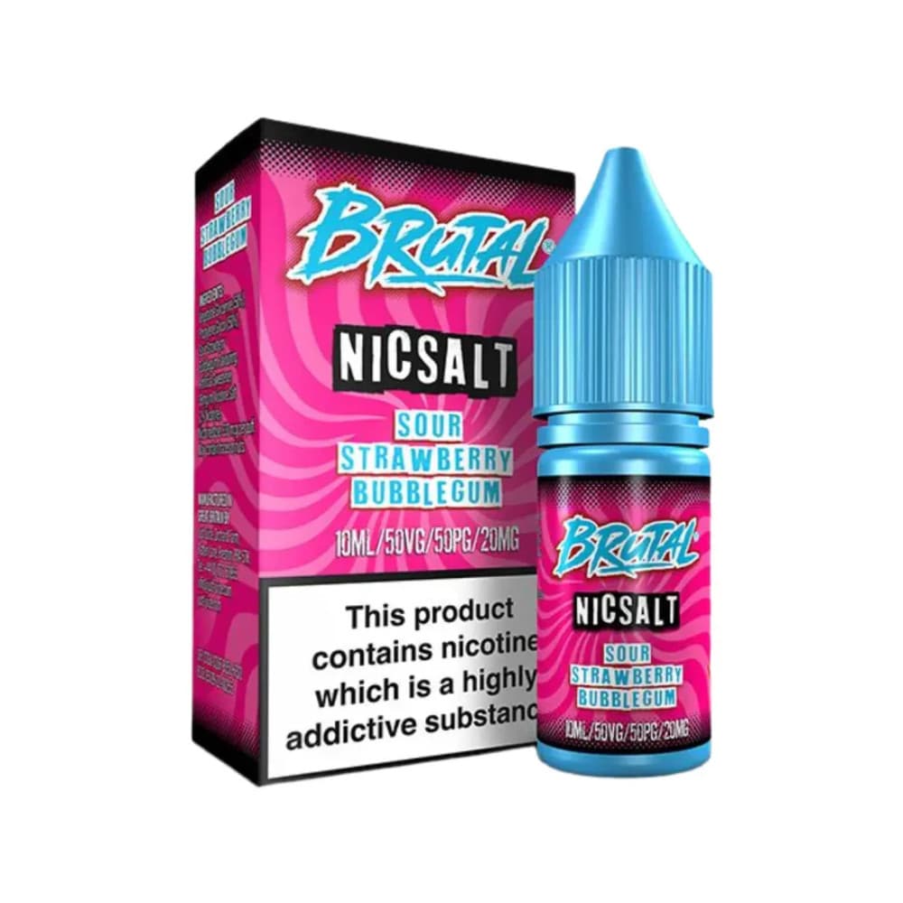  Sour Strawberry Bubblegum / 20mg Just Juice Brutal Nic Salts e liquids 10ml
