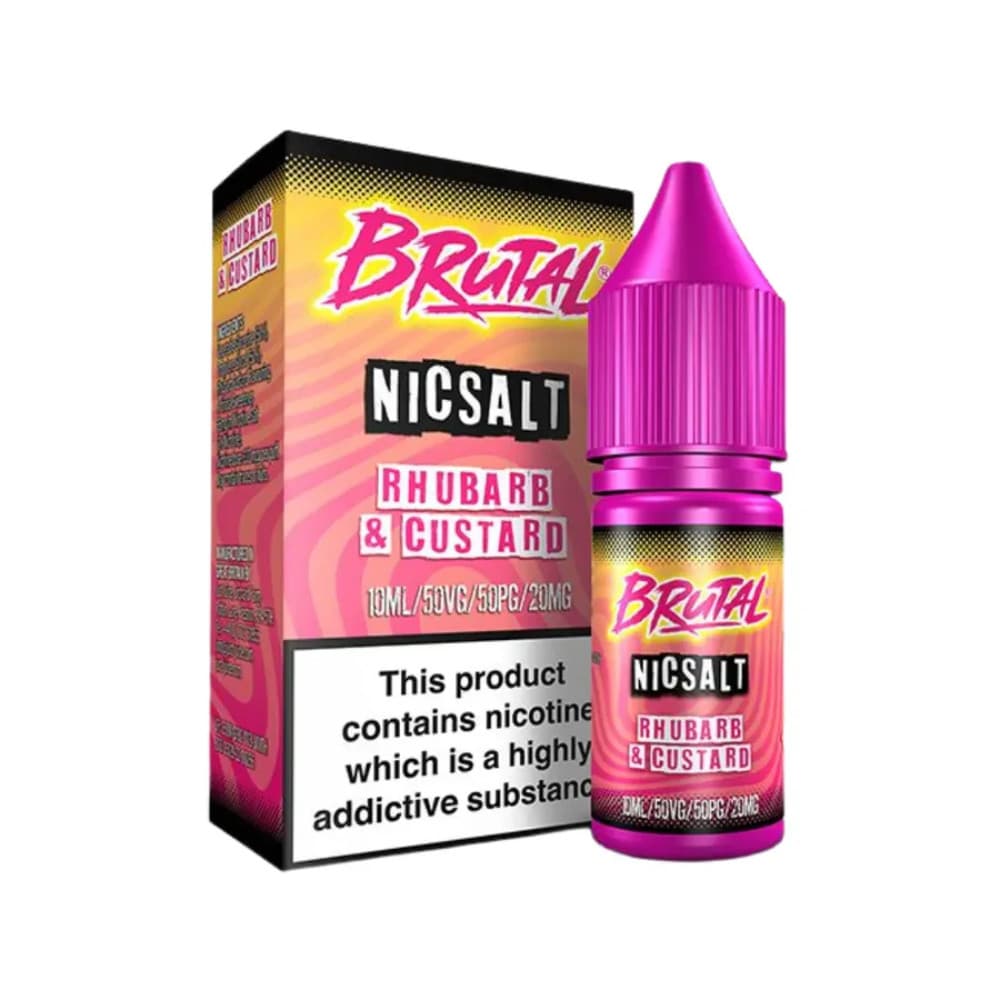  Rhubarb & Custard / 10mg Just Juice Brutal Nic Salts e liquids 10ml