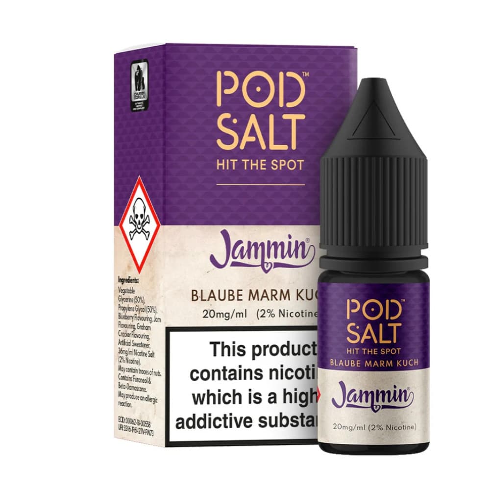  Jammin - Blueberry Jam Tart / 20mg Pod Salt Fusions Nic Salts e liquids 10ml