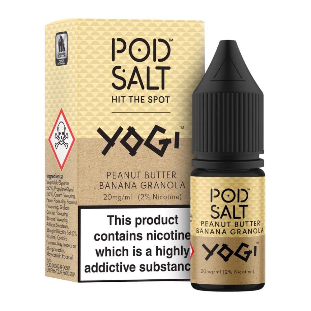  Yogi - Peanut Butter Banana Granola / 11mg Pod Salt Fusions Nic Salts e liquids 10ml