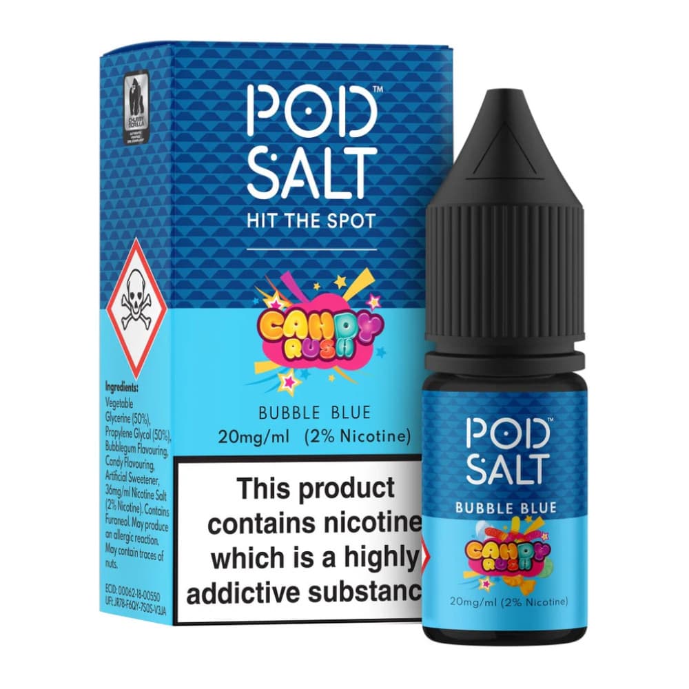  Candy Rush - Bubble Blue / 11mg Pod Salt Fusions Nic Salts e liquids 10ml