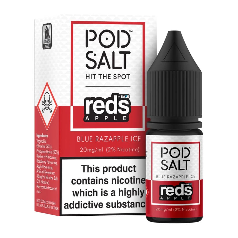  Reds Apple - Blue Razapple Ice / 20mg Pod Salt Fusions Nic Salts e liquids 10ml
