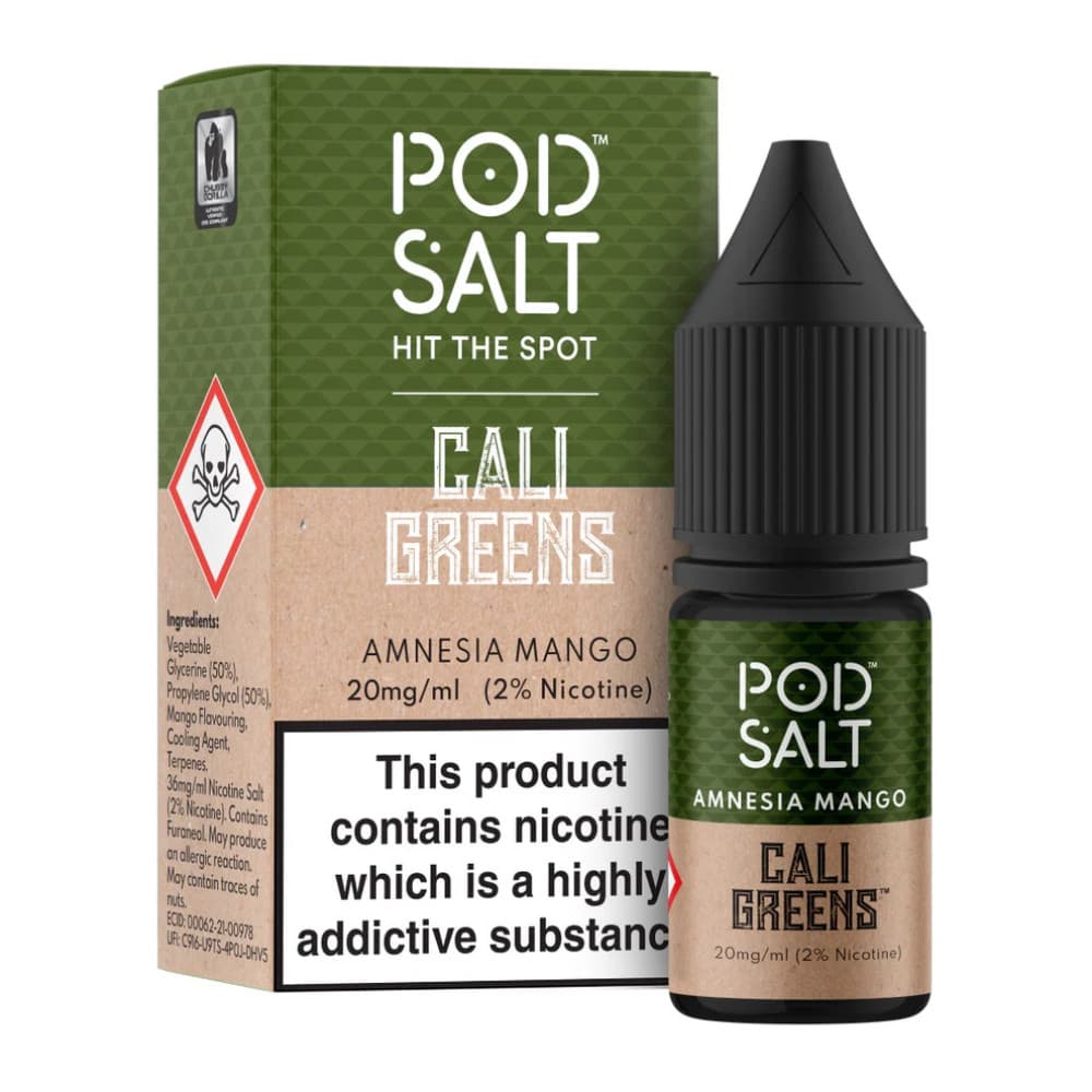  Cali Greens - Amnesia Mango / 20mg Pod Salt Fusions Nic Salts e liquids 10ml