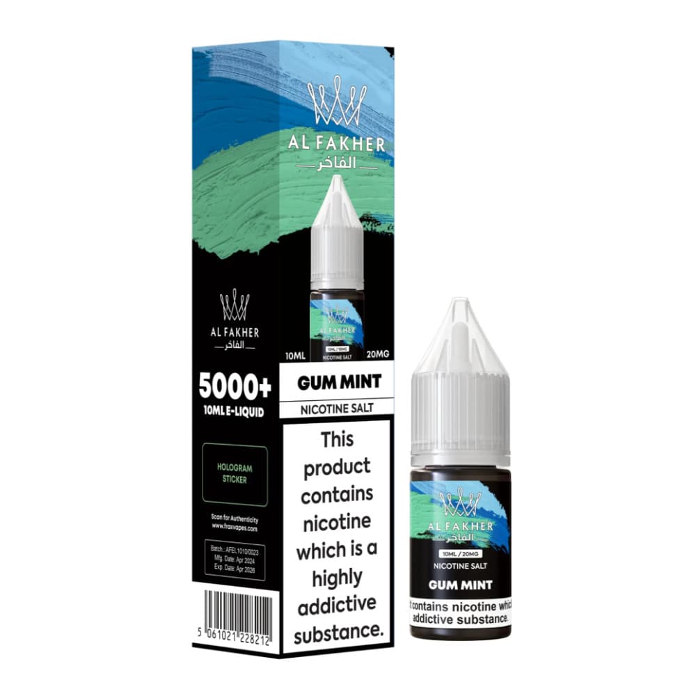  Gum Mint / 10mg Al Fakher Nic Salts e liquids 10ml