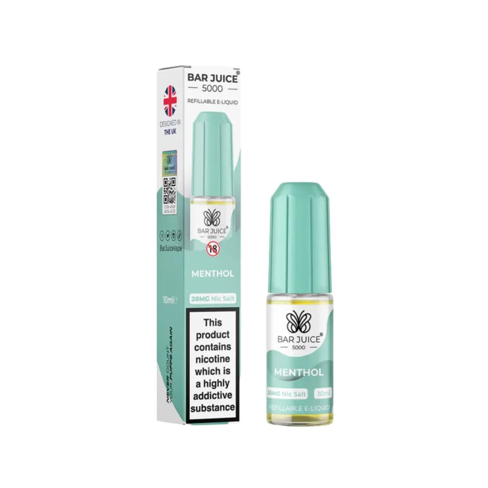  Menthol / 10mg Bar Juice Nic Salts E-Liquids 10ml