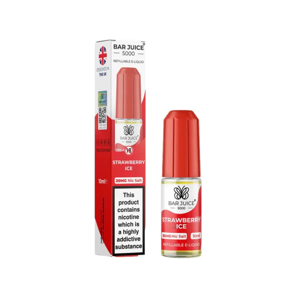  Strawberry Ice / 10mg Bar Juice Nic Salts E-Liquids 10ml