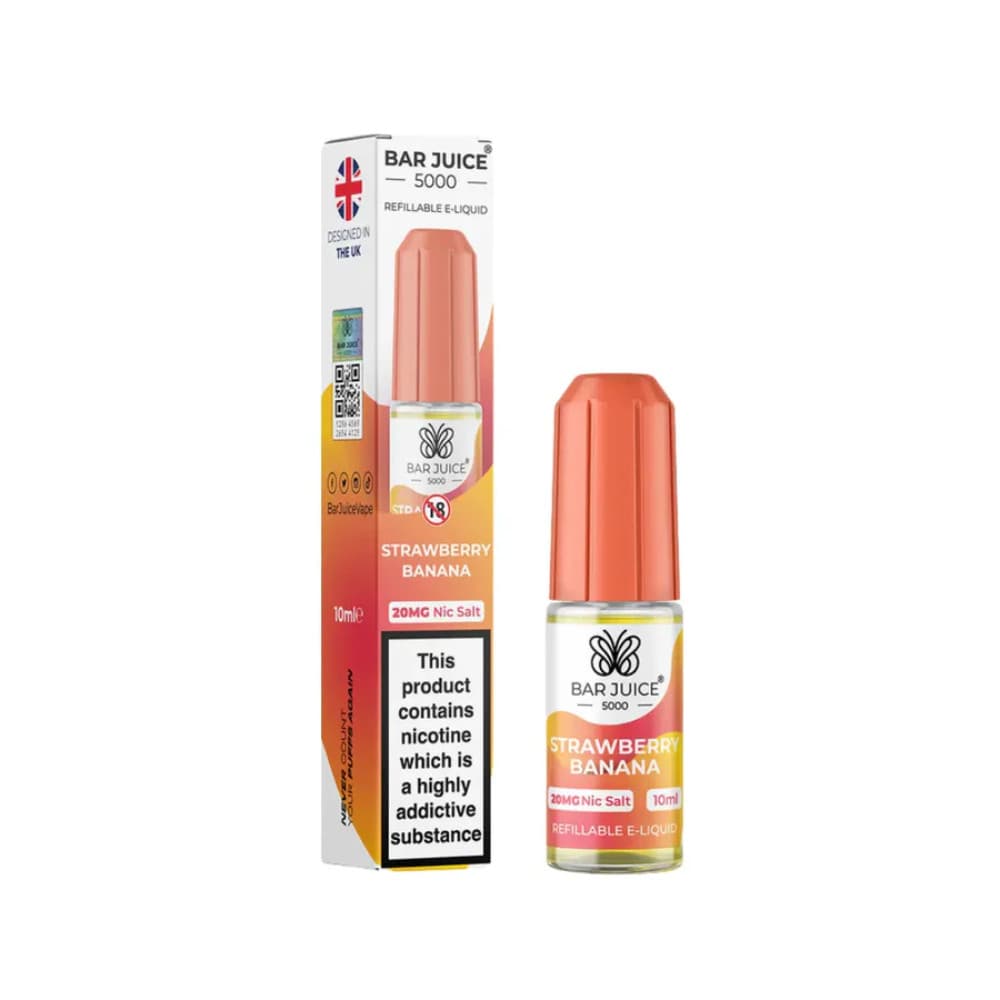  Strawberry Banana / 10mg Bar Juice Nic Salts E-Liquids 10ml