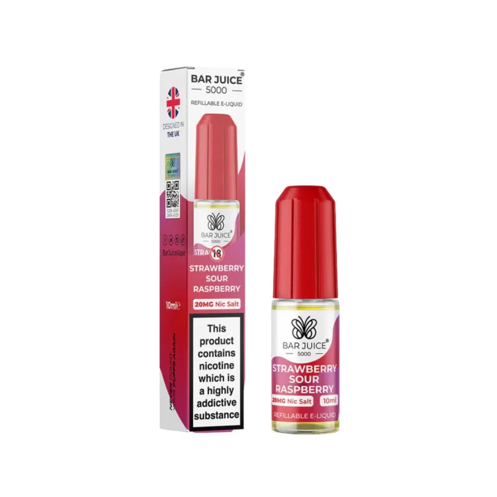  Strawberry Sour Raspberry / 10mg Bar Juice Nic Salts E-Liquids 10ml