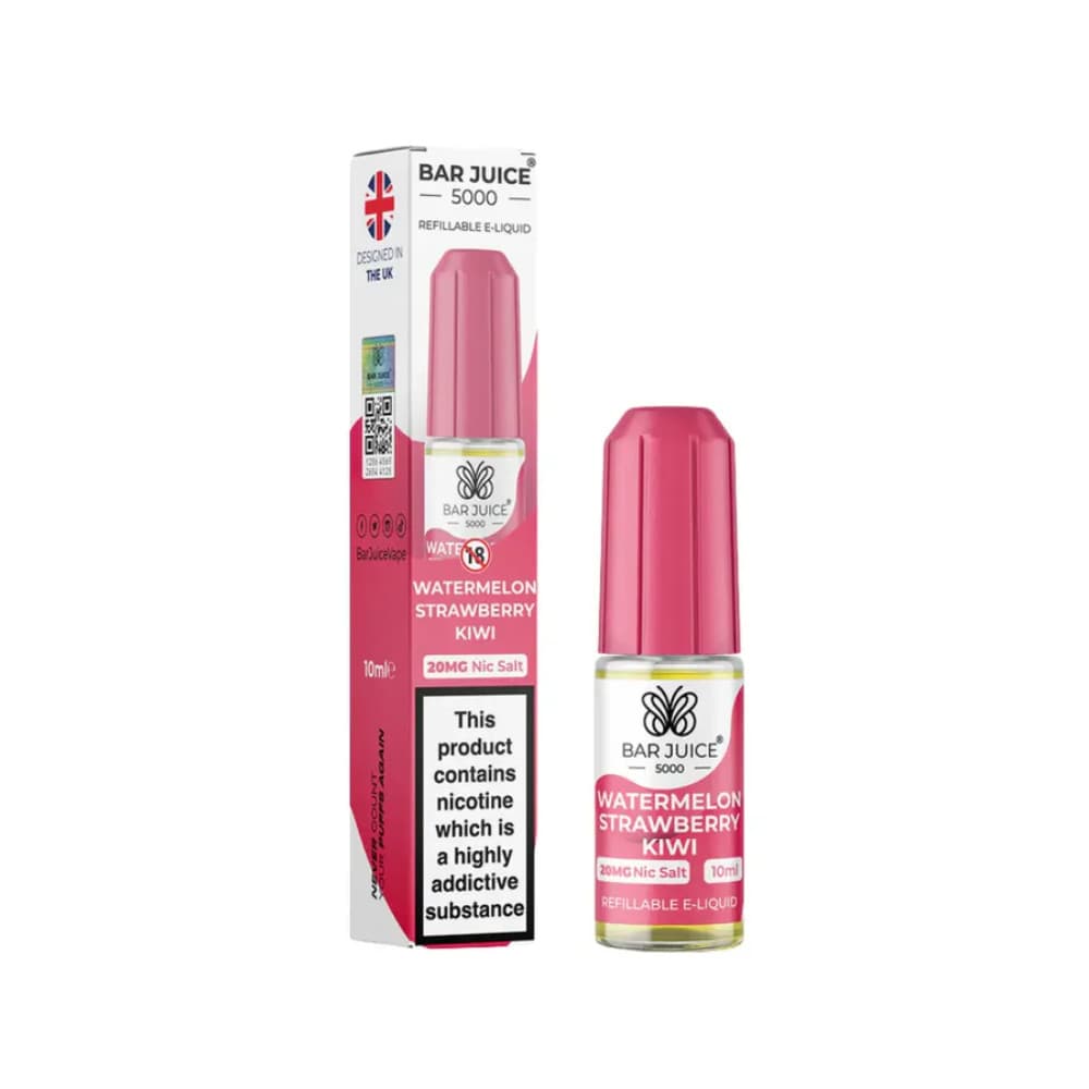  Watermelon Strawberry & Kiwi / 10mg Bar Juice Nic Salts E-Liquids 10ml