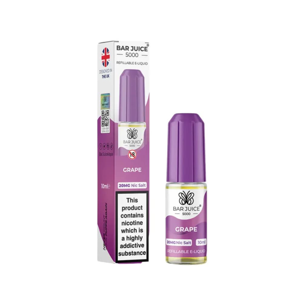  Grape / 20mg Bar Juice Nic Salts E-Liquids 10ml