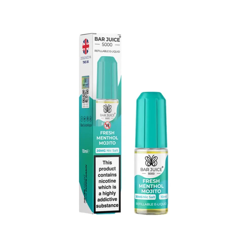  Fresh Menthol Mojito / 20mg Bar Juice Nic Salts E-Liquids 10ml