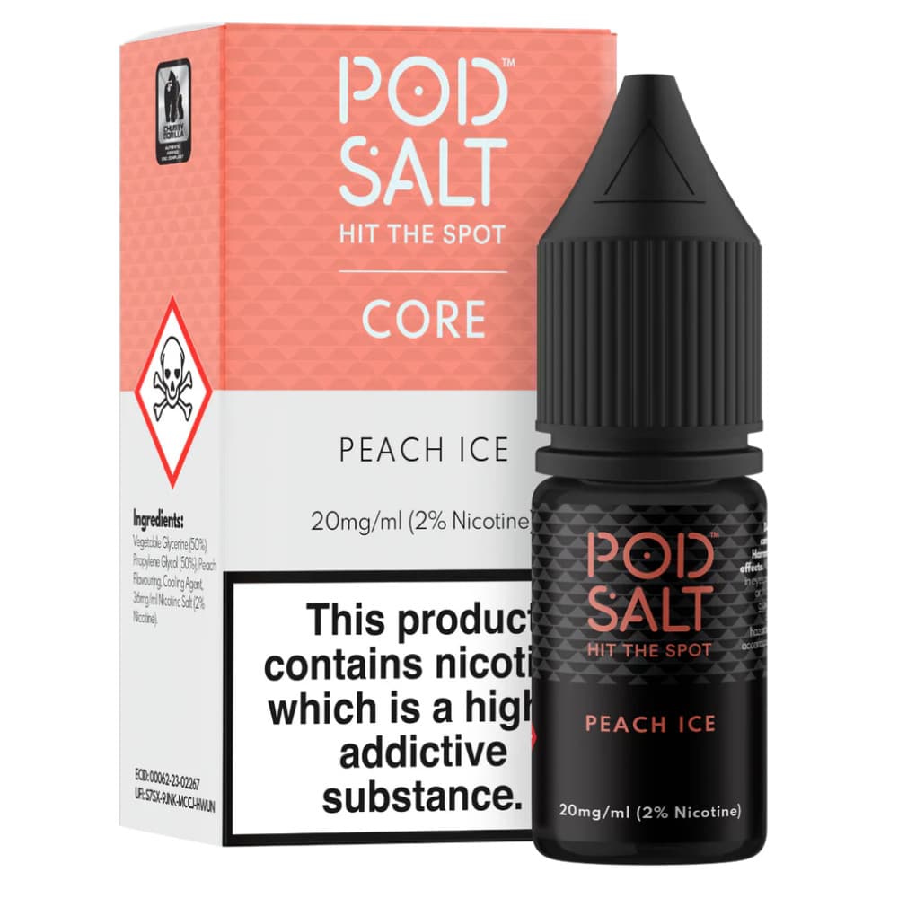  Peach Ice / 20mg Pod Salt Core Nic Salts e liquids 10ml