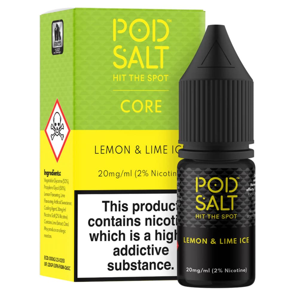  Lemon & Lime Ice / 20mg Pod Salt Core Nic Salts e liquids 10ml