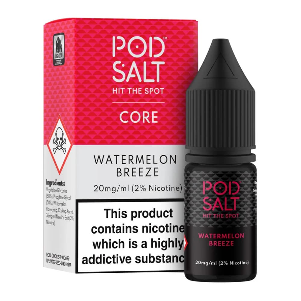  Watermelon Breeze / 20mg Pod Salt Core Nic Salts e liquids 10ml