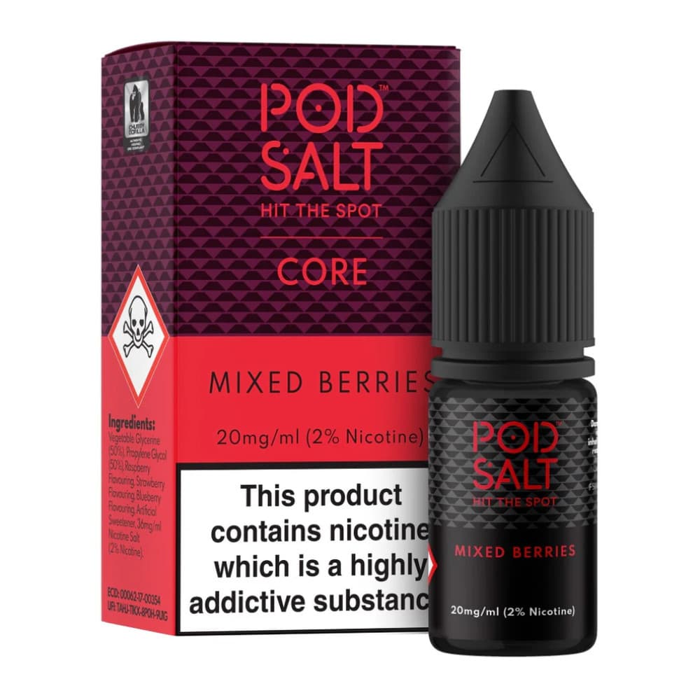  Mixed Berries / 20mg Pod Salt Core Nic Salts e liquids 10ml