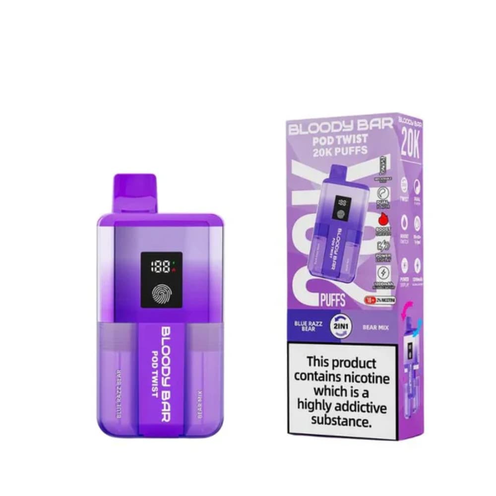  Blue Razz Bear / Bear Mix Bloody Bar Twist 20k Prefilled Pod Vape Kit