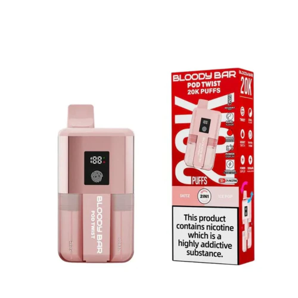  Skittles/Ice Pop Bloody Bar Twist 20k Prefilled Pod Vape Kit