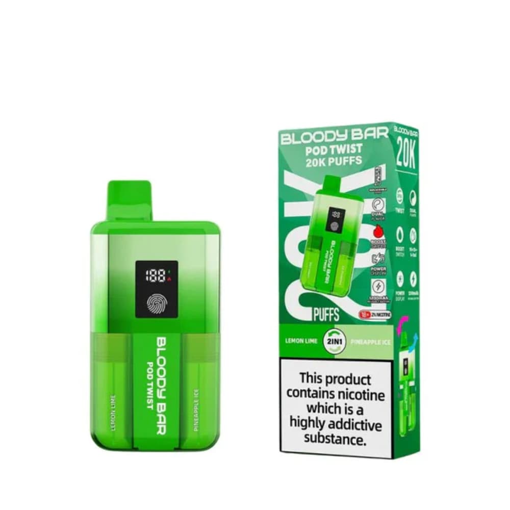  Lemon Lime/Pineapple Ice Bloody Bar Twist 20k Prefilled Pod Vape Kit