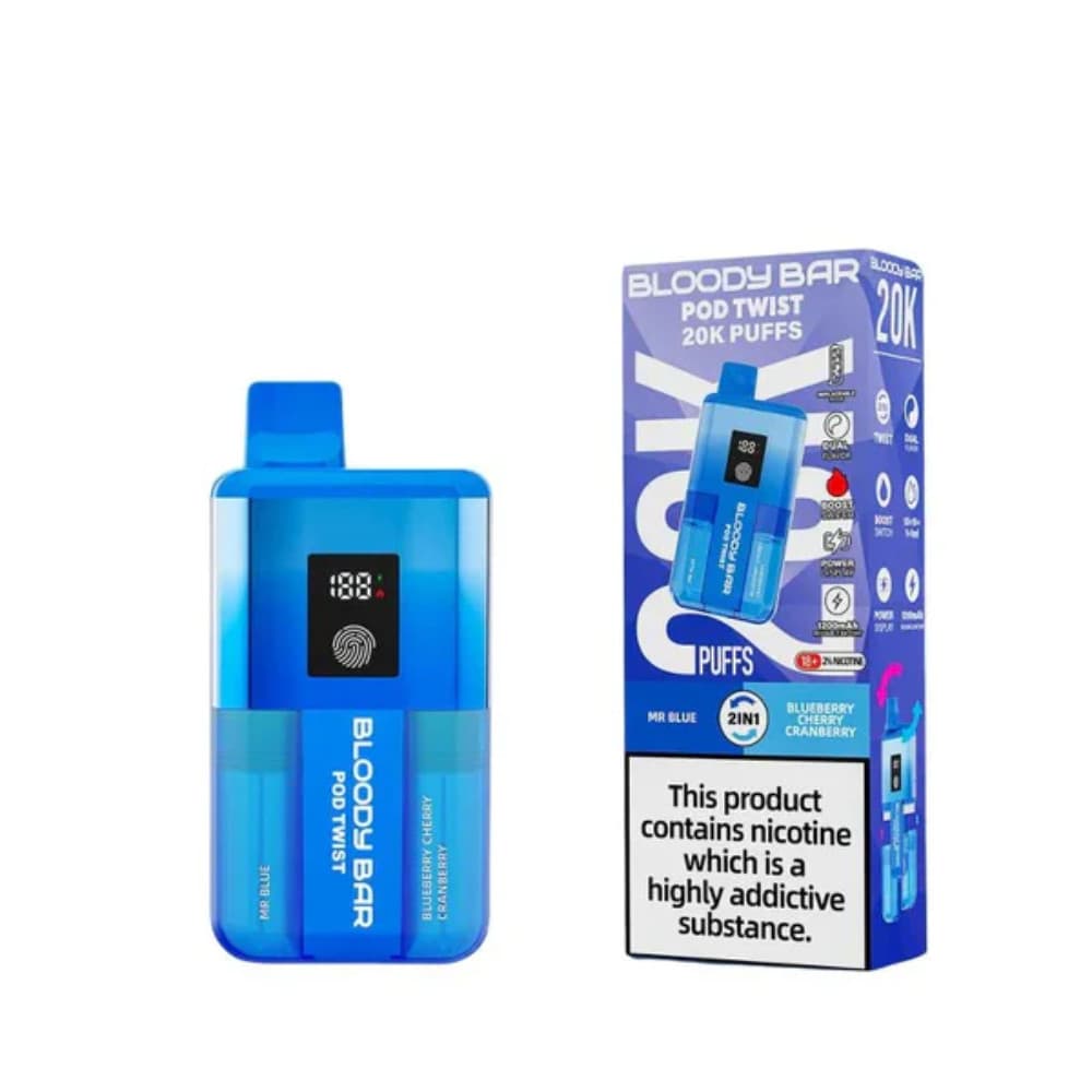  Blueberry Cherry Cranberry / Mr. Blue Bloody Bar Twist 20k Prefilled Pod Vape Kit
