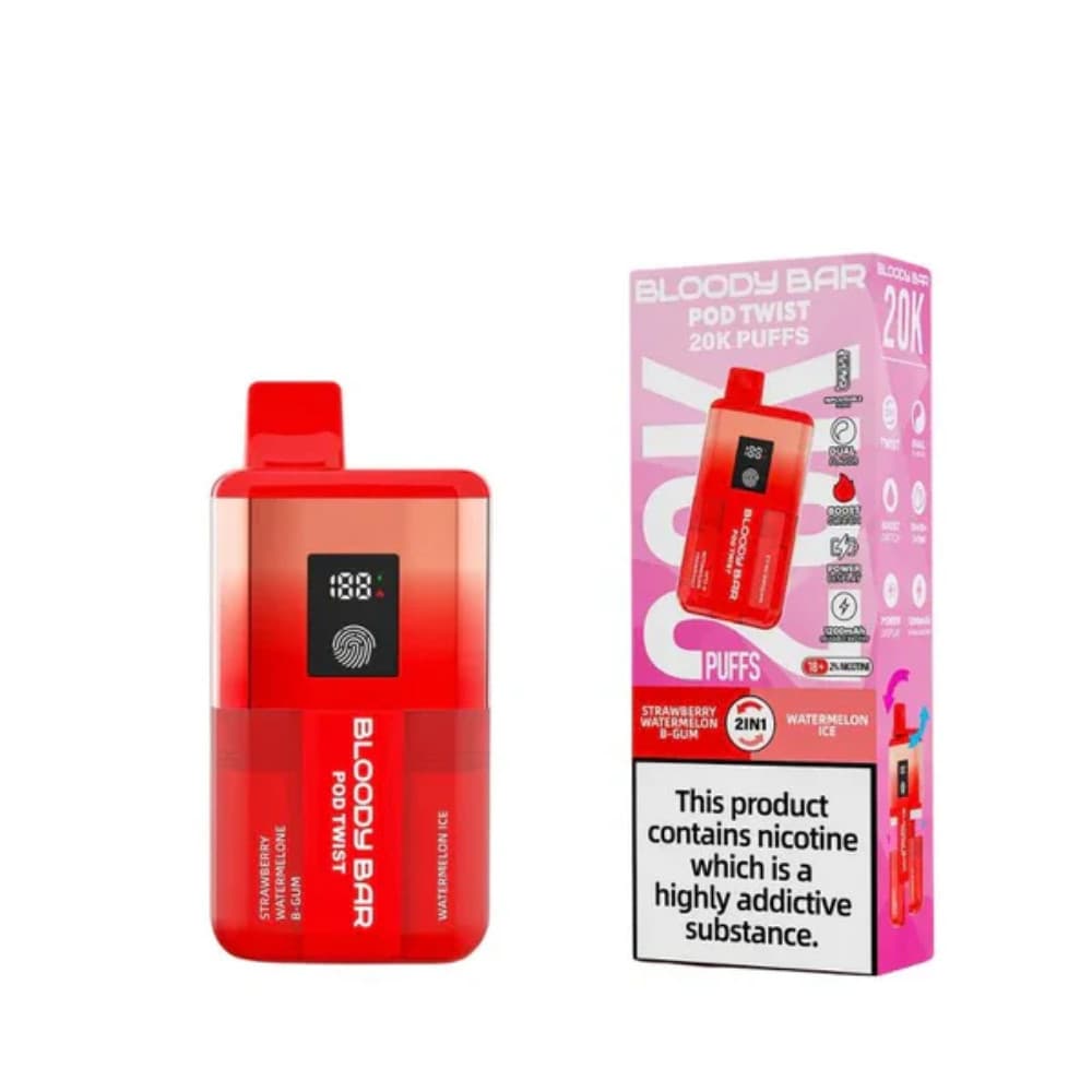  Strawberry Watermelon B-Gum / Watermelon Ice Bloody Bar Twist 20k Prefilled Pod Vape Kit