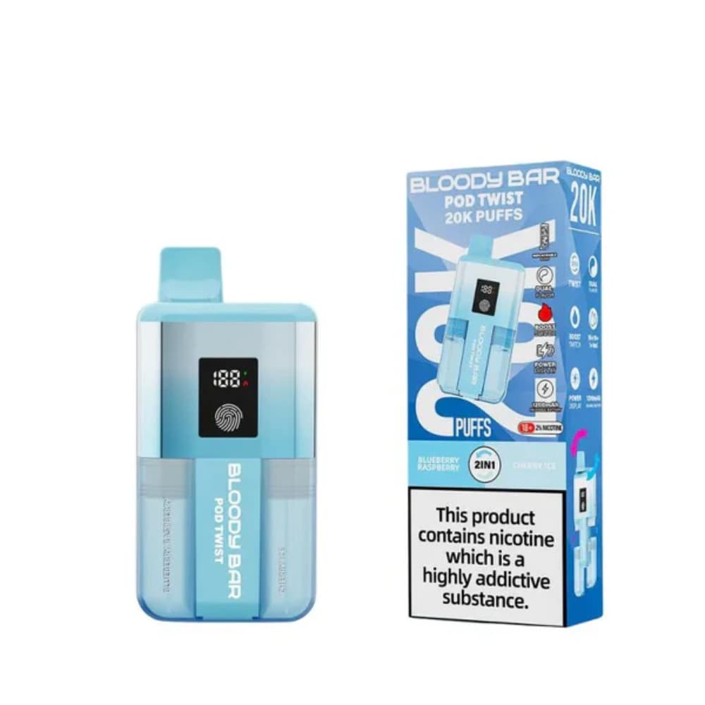  Blueberry Raspberry / Cherry Ice Bloody Bar Twist 20k Prefilled Pod Vape Kit