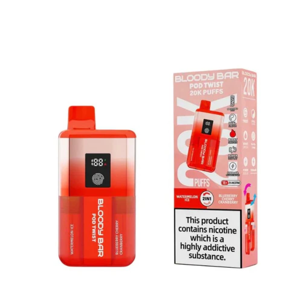  Watermelon Ice / Blueberry Cherry Cranberry Bloody Bar Twist 20k Prefilled Pod Vape Kit