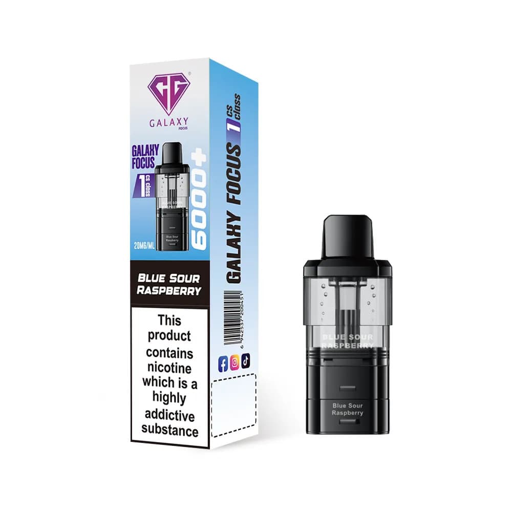  Blue Sour Raspberry Crystal Galaxy Focus 6k Refill Pods