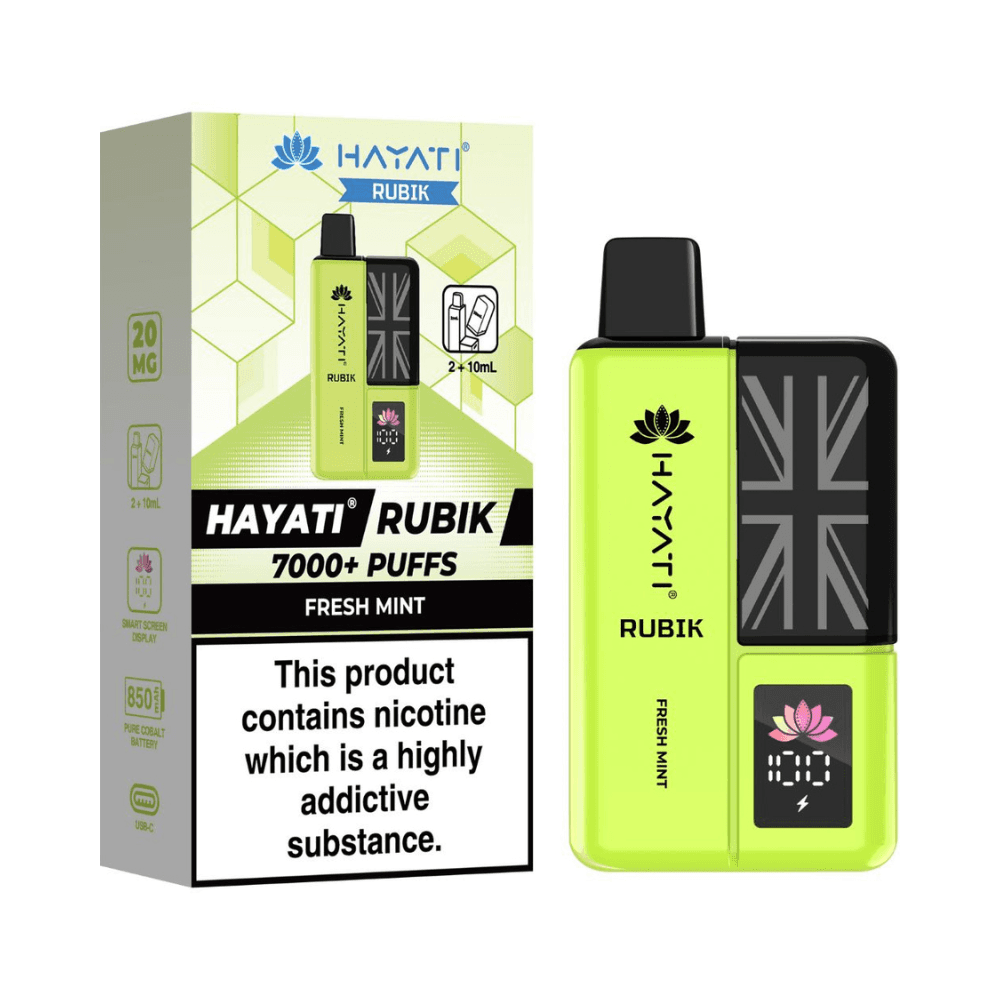  Fresh Mint Hayati Rubik 7000 Prefilled Vape Kit