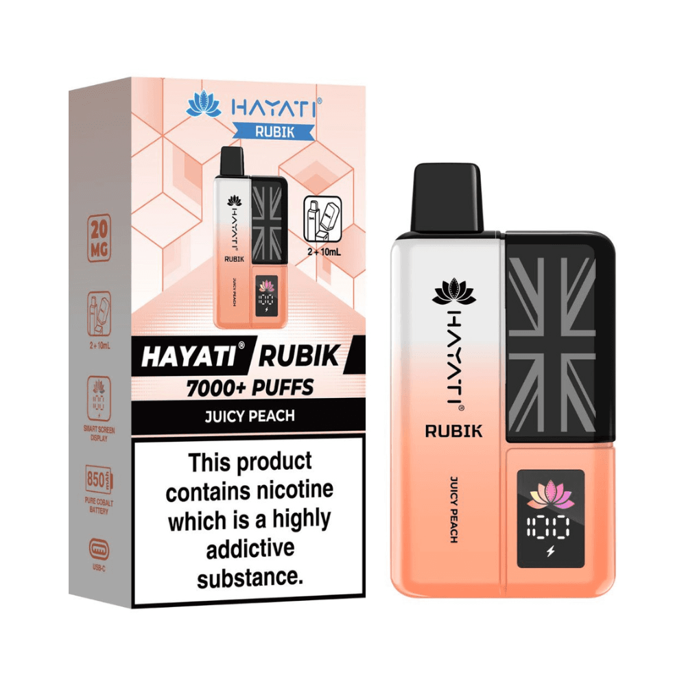  Juicy Peach Hayati Rubik 7000 Prefilled Vape Kit