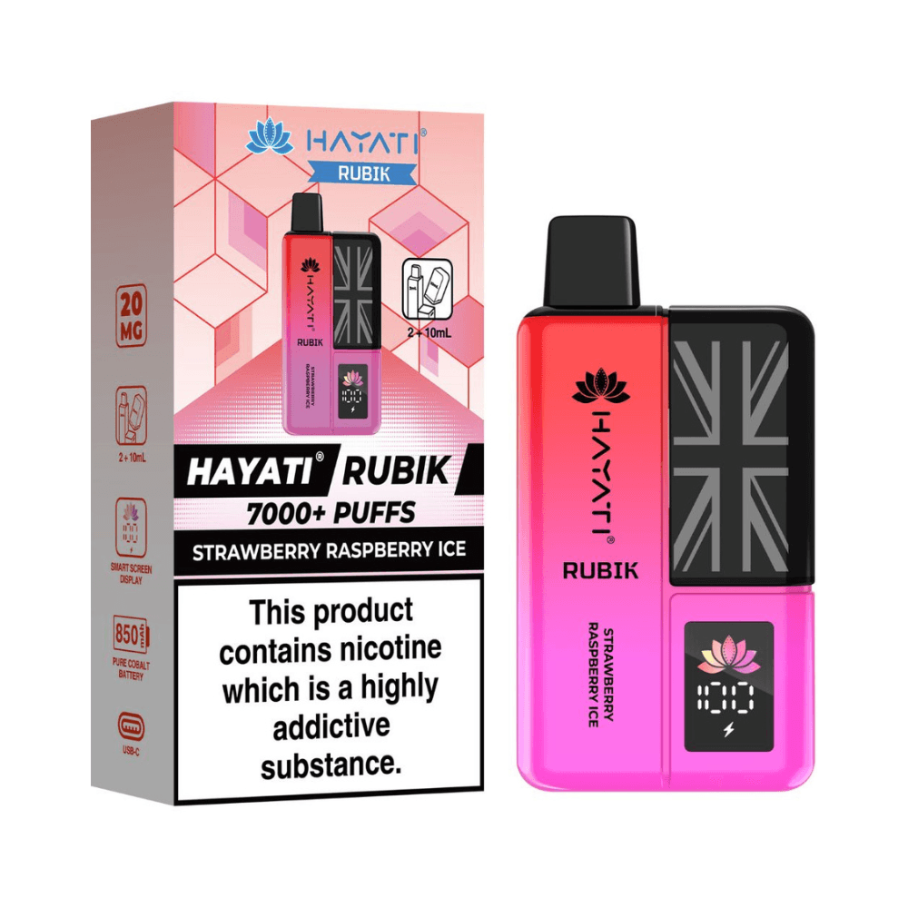  Strawberry Raspberry Ice Hayati Rubik 7000 Prefilled Vape Kit