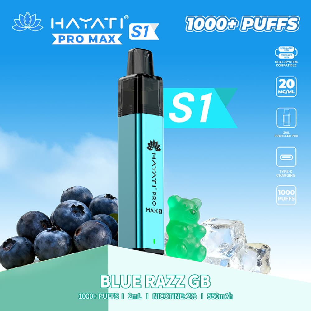  Blue Razz GB Hayati Pro Max S1 Prefilled Vape Kit