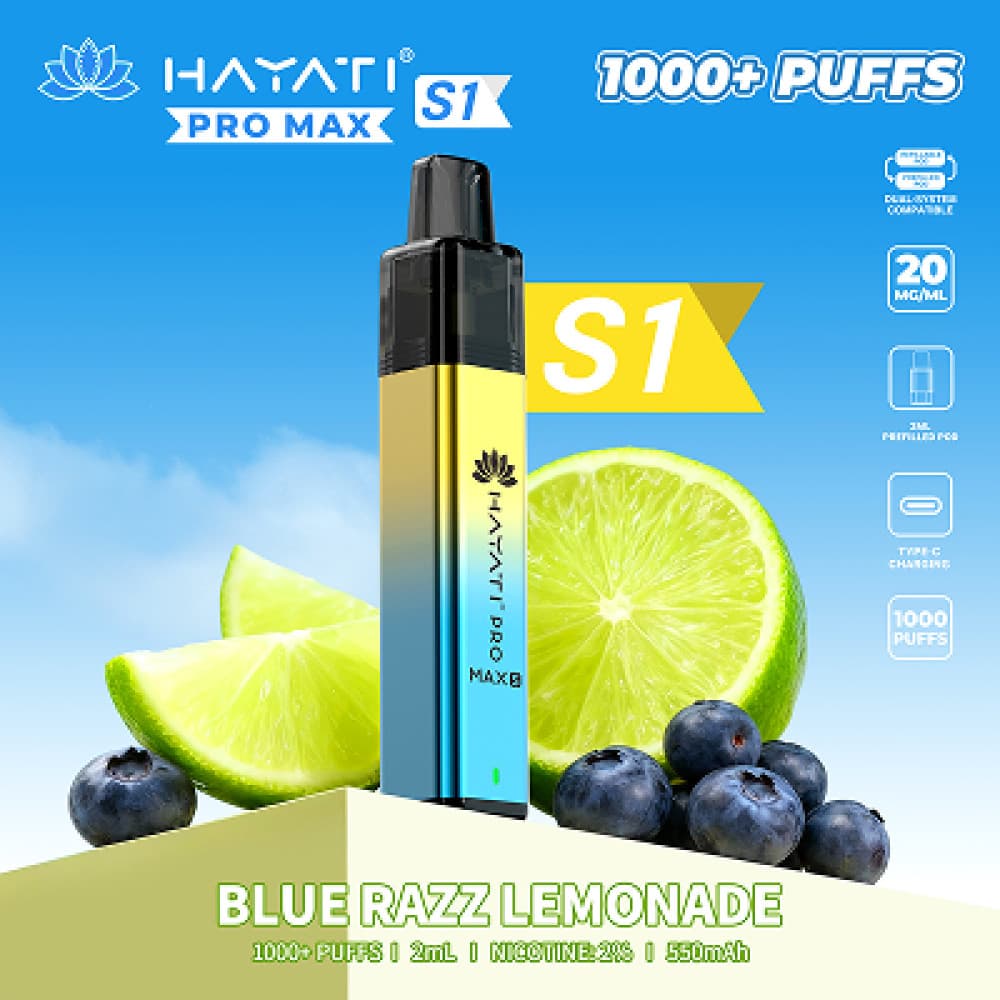  Blue Razz Lemonade Hayati Pro Max S1 Prefilled Vape Kit