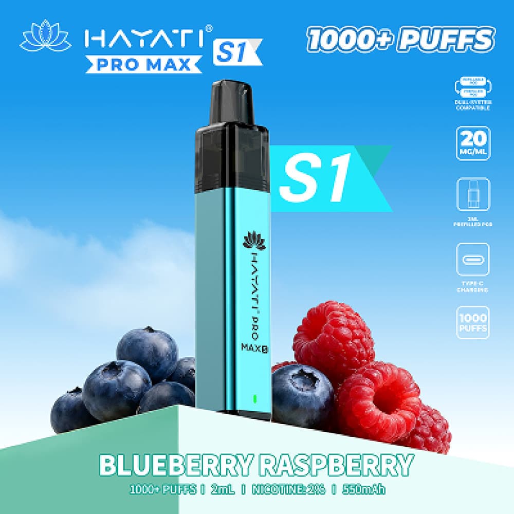  Blueberry Raspberry Hayati Pro Max S1 Prefilled Vape Kit