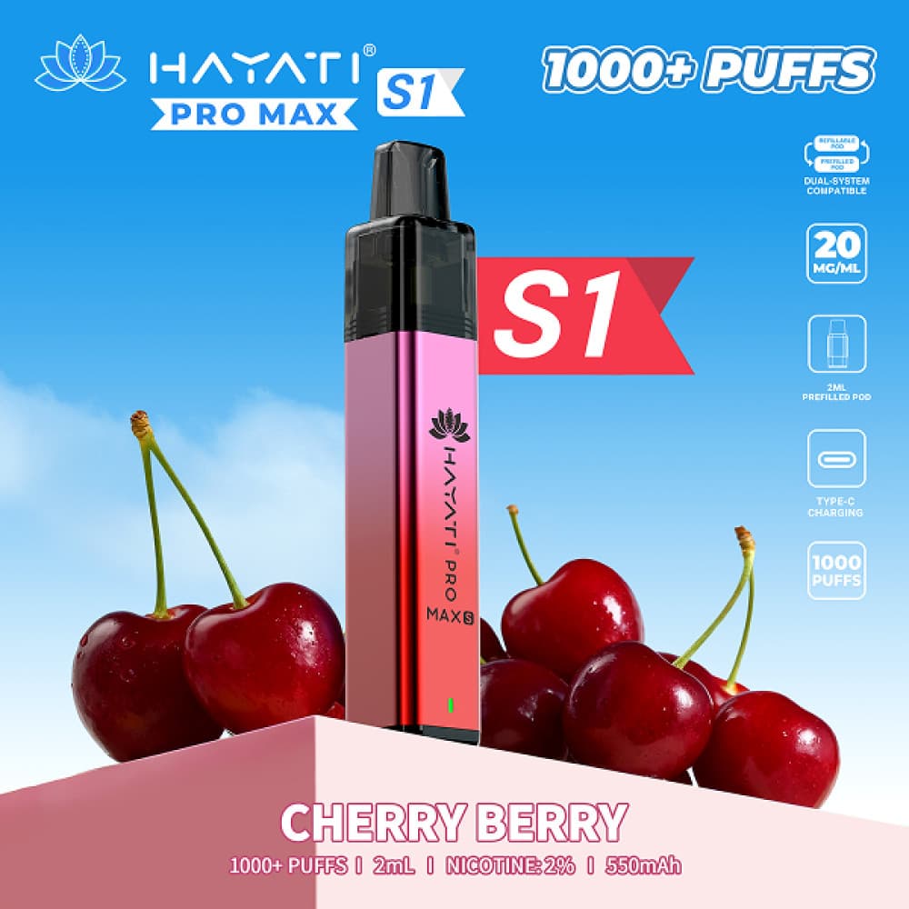  Cherry Berry Hayati Pro Max S1 Prefilled Vape Kit