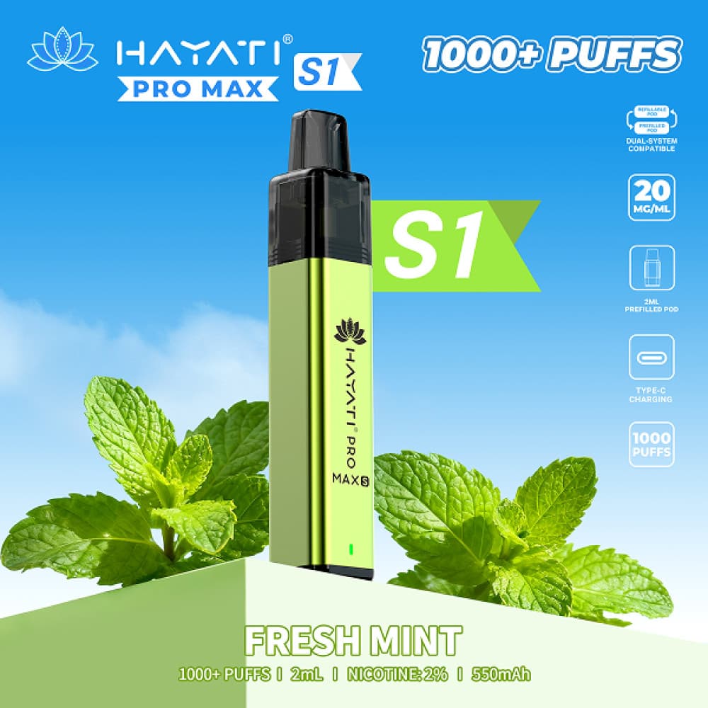  Fresh Mint Hayati Pro Max S1 Prefilled Vape Kit